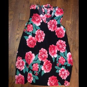 Black dress with red roses